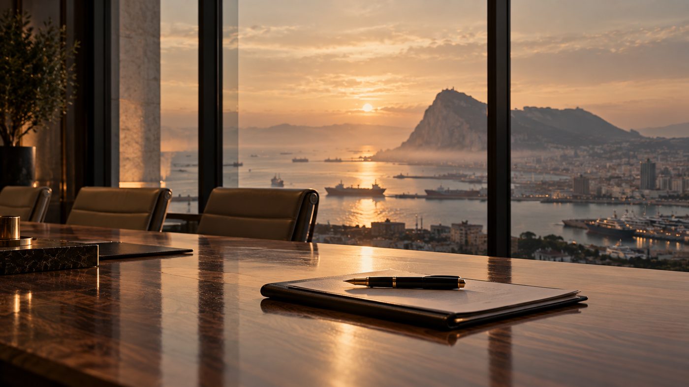 Boardroom overlooking the Bay of Gibraltar