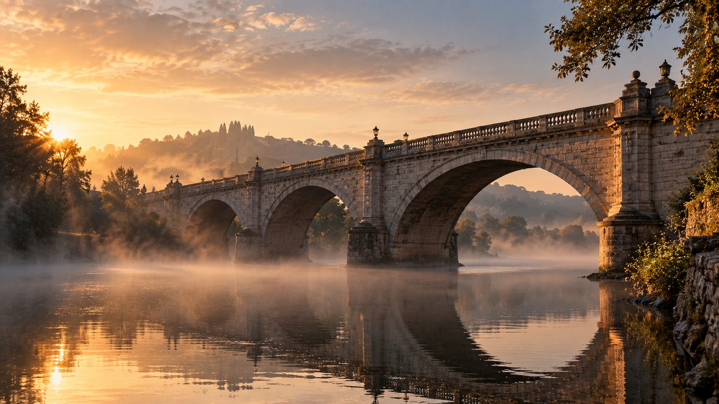 Stone bridge at dawn