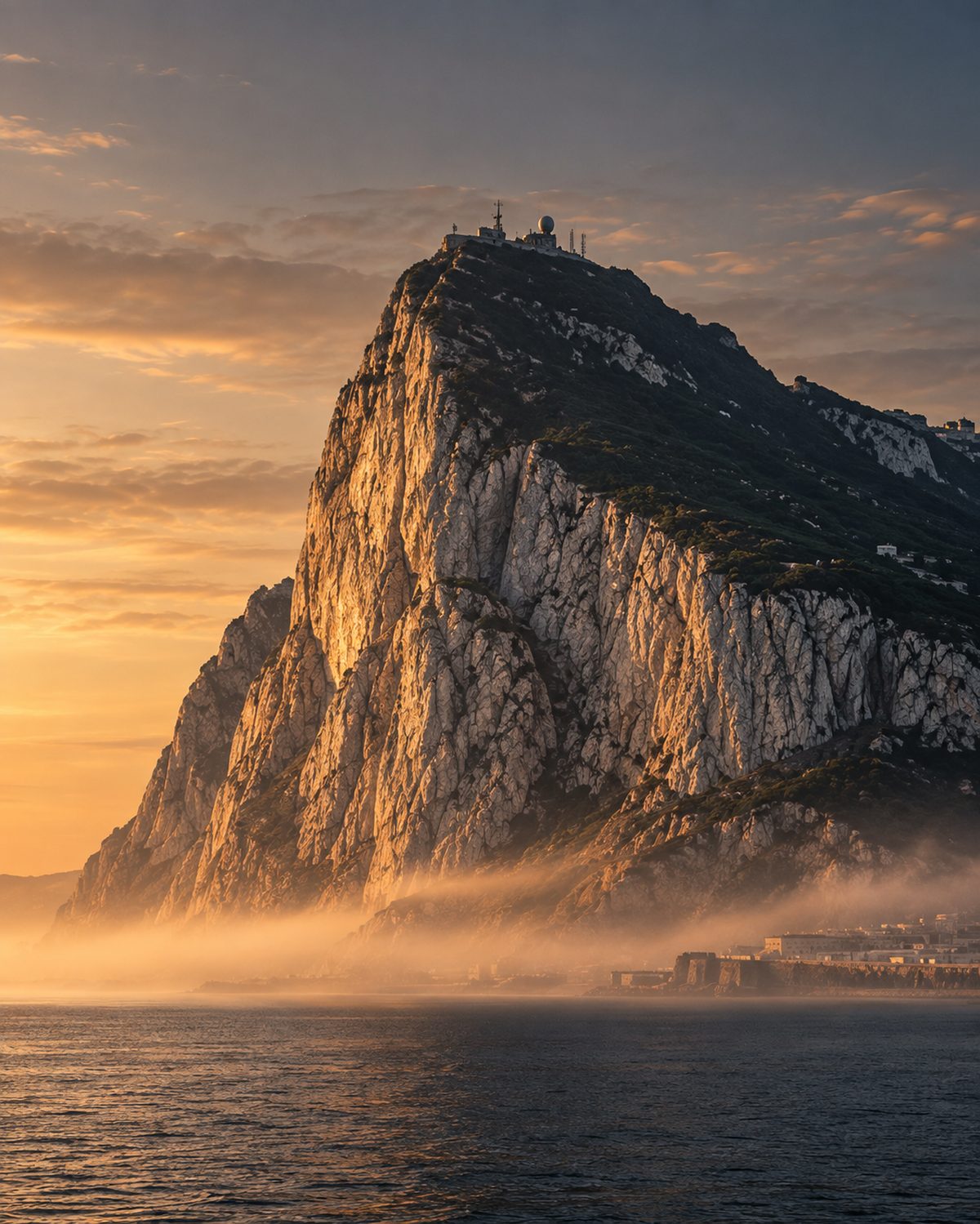 The Rock of Gibraltar at dawn
